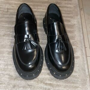 Free People Black Teagan Tassel Loafer - Dark Academia Grunge Punk - 8